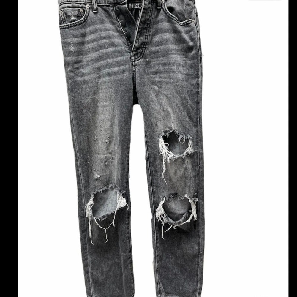 Black acid washed jeans